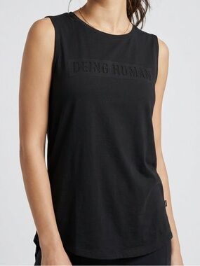 BEING HUMAN Laser Cut Graphic Muscle Tee XS
